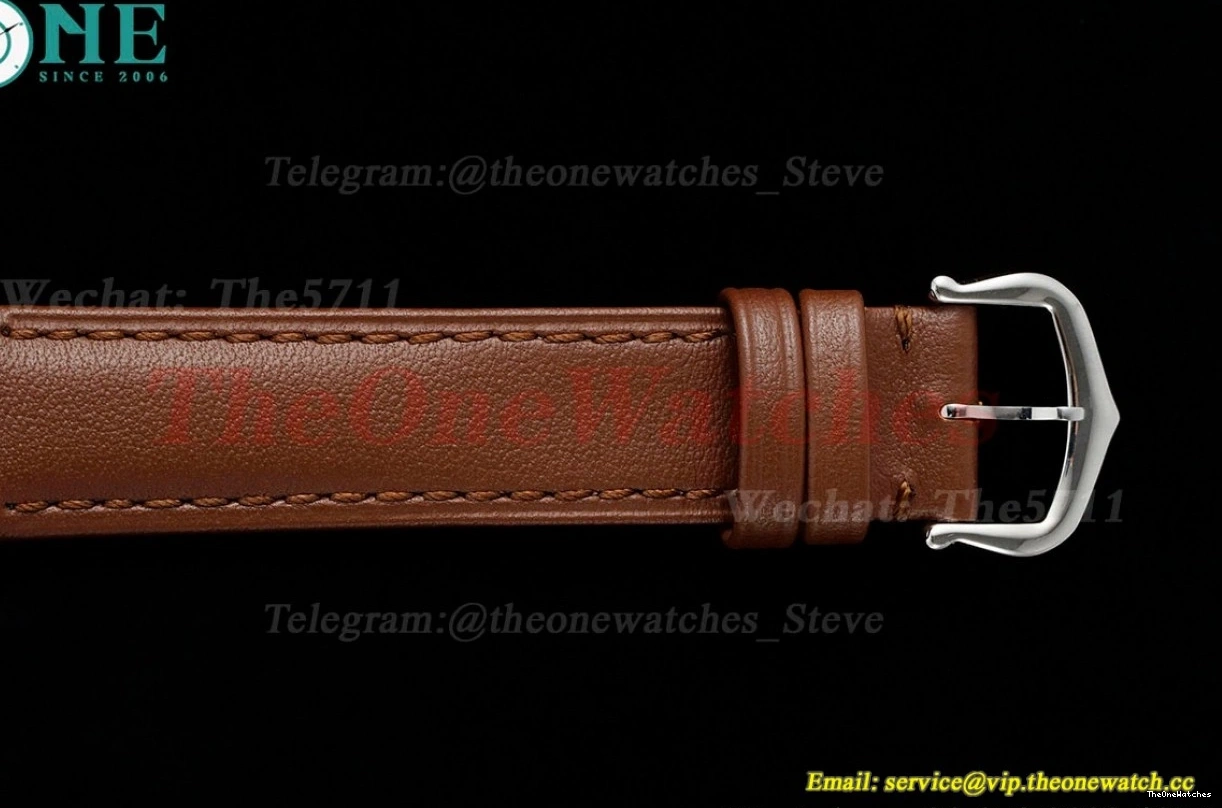 LE AF Dumont RG Silver Dial Brown Santos Quartz 1203